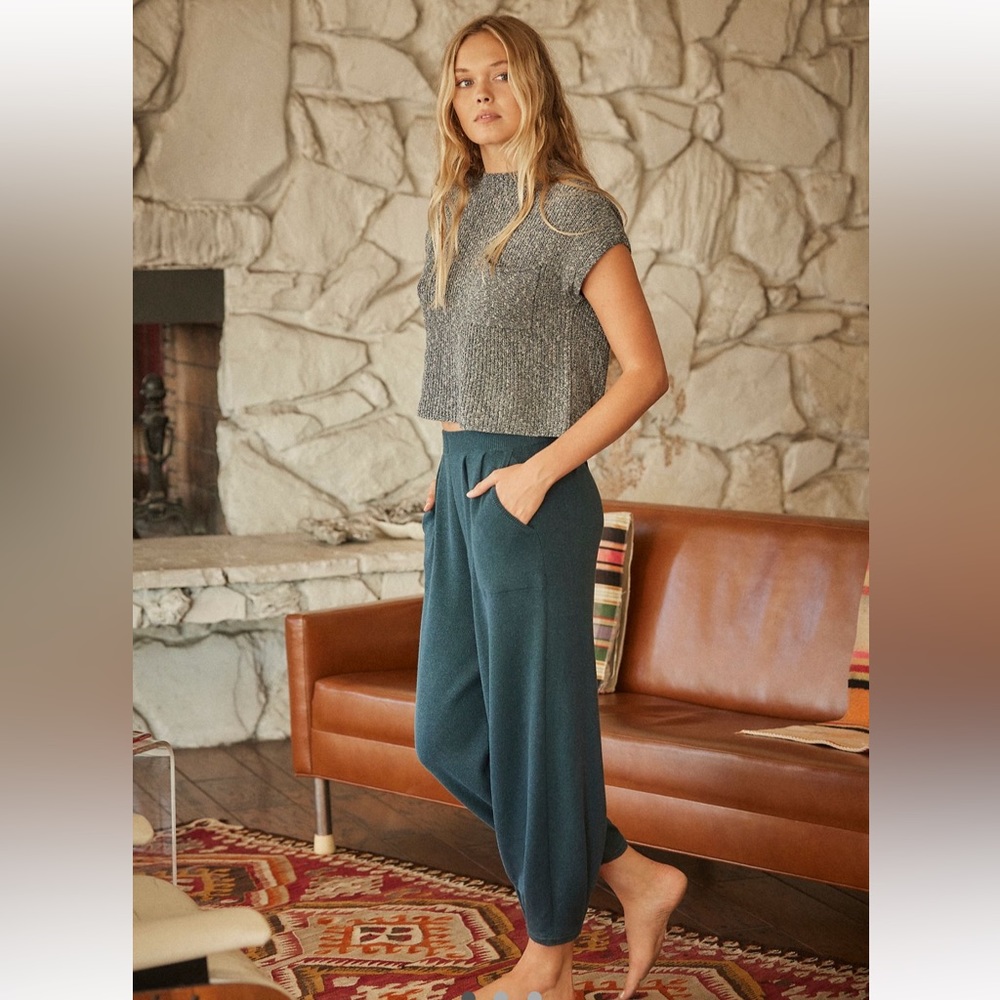 Free People Beach Freya Sweater Set in Varsity Navy